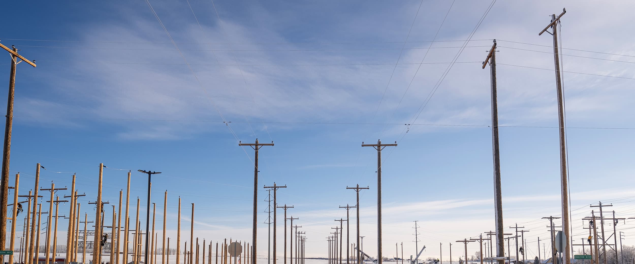 Idaho training yard with blue sky.